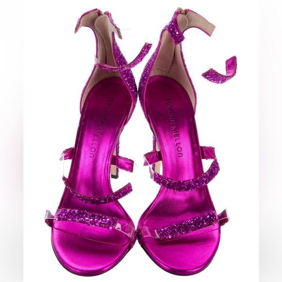 Tamara Mellon Purple Glitter Frontline Shoes - Picture 3 of 9